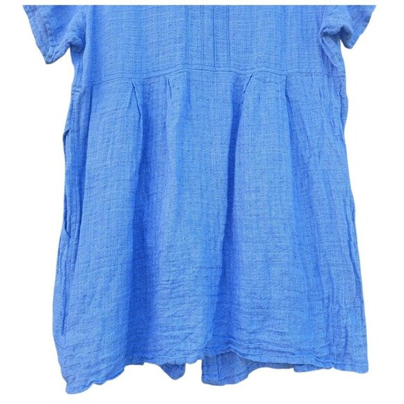 Flax by Jeanne Engelhart Linen Tunic Top Relaxed Button Front Lagenlook - Picture 9 of 15